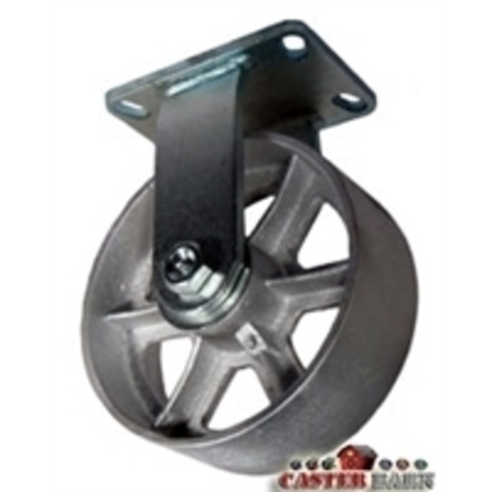 Casterhq 10"x3" Kingpinless Heavy Duty Rigid Caster, Gray Iron Steel Wheel - CB-10RCGI103